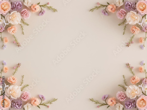 Wallpaper Mural frame with roses Torontodigital.ca