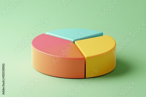 Colorful Pie Chart on Green Background