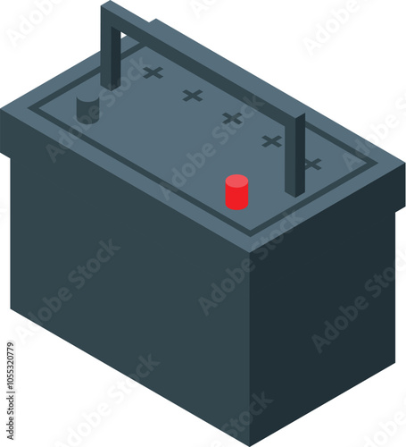 Automotive battery supplying energy, ensuring reliable starts and powering various electrical components