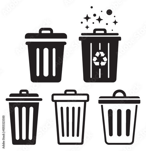 Trash Bin Silhouette