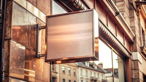 Blank Signboard On Brick Wall.