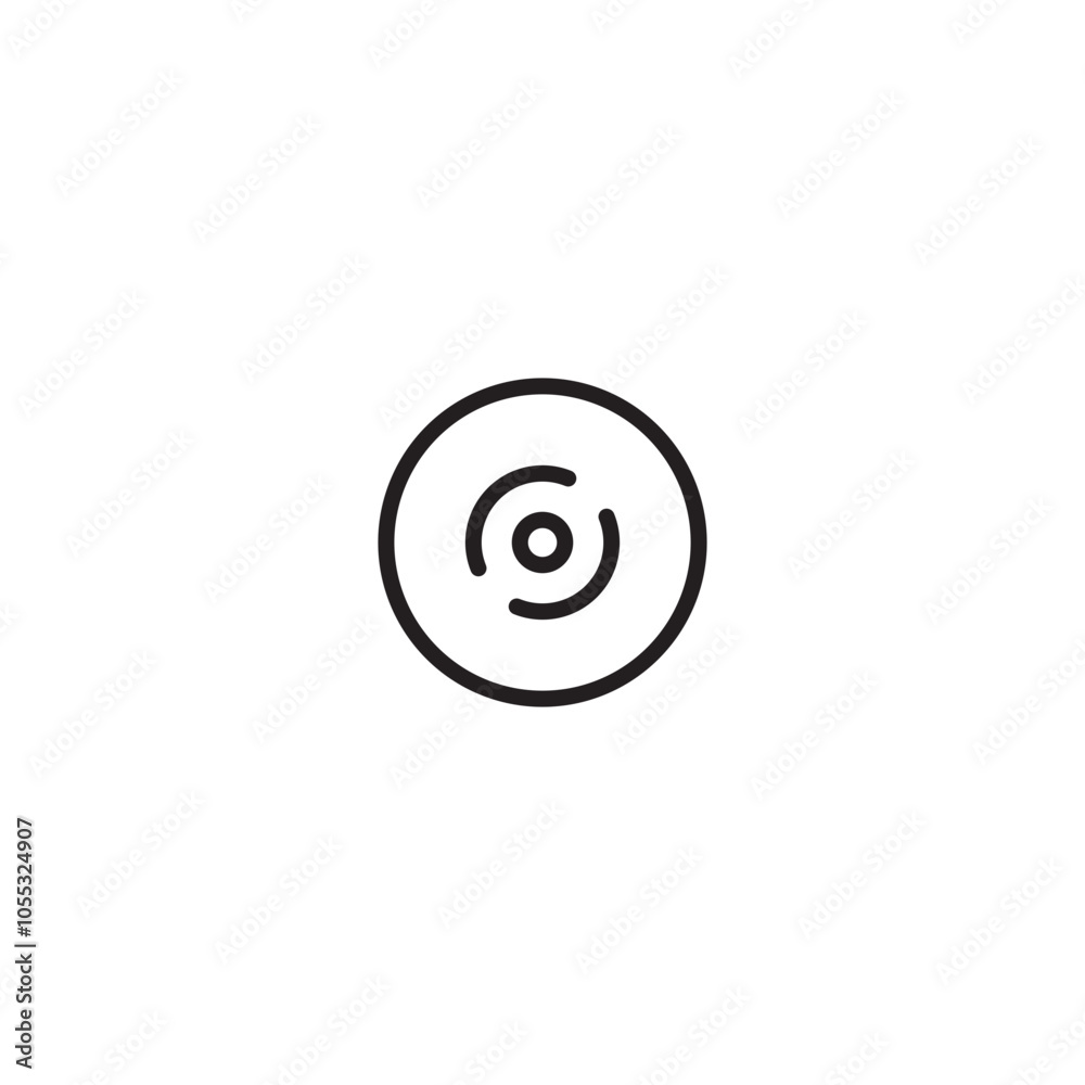 An icon representing a record, vinyl, or music. The circle and concentric lines symbolize a musical disc. Editable icon. An icon representing a record, vinyl, or music. The circle and concentric lines symbolize a musical disc. Editable icon.