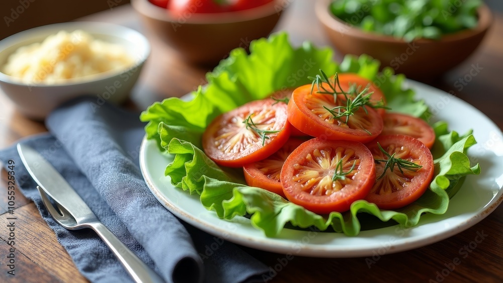 Fresh Tomato Salad Styled for an Elegant Dining Experience Fresh Tomato Salad Styled for an Elegant Dining Experience
