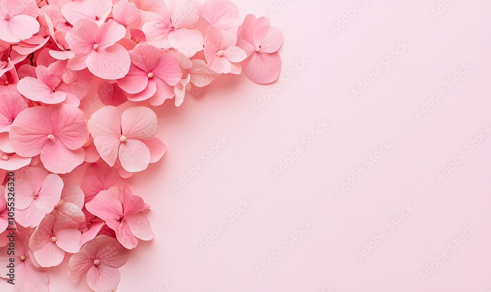 Delicate Pink Hydrangea Bloom, Generative AI 