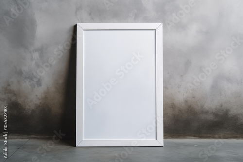 Empty Picture Frame Against a Textured Concrete Wall - Space for Text