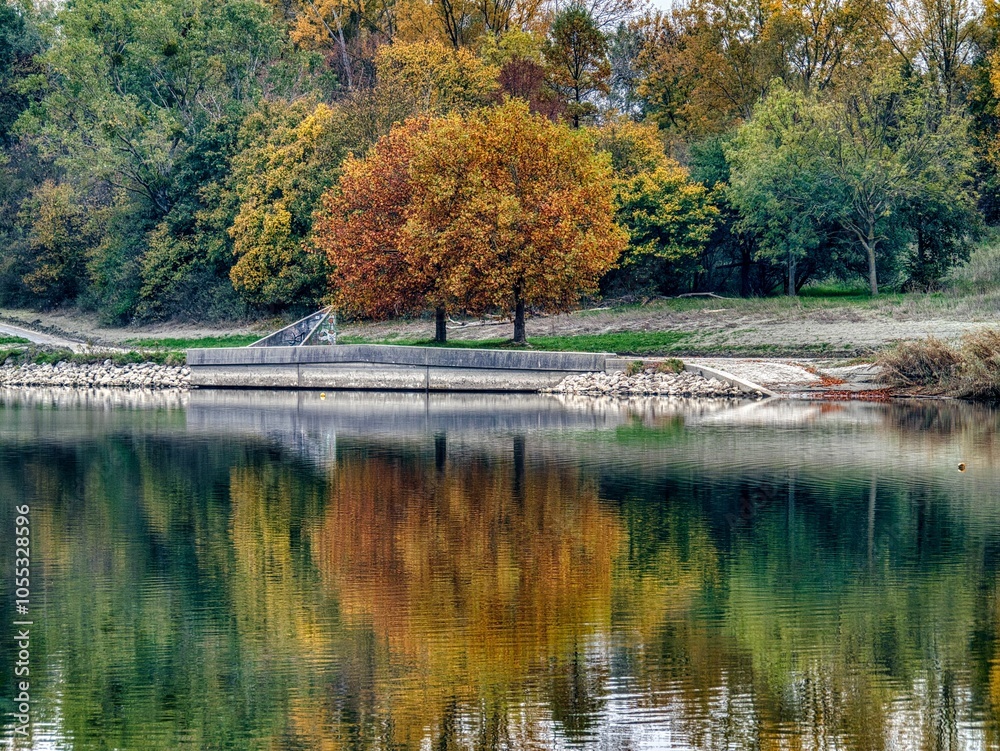 Autumn Reflections on a Serene Lake Autumn Reflections on a Serene Lake