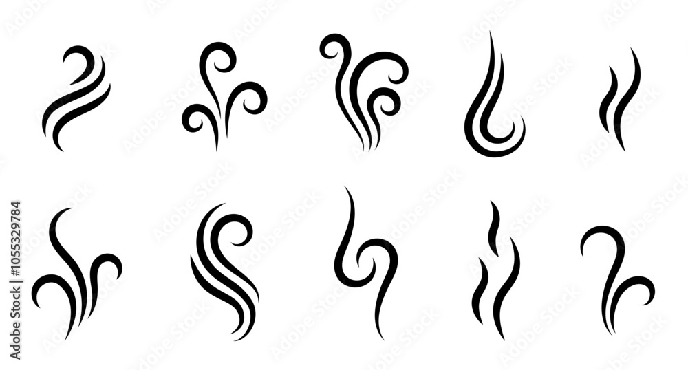 Abstract Decorative Swirl Vector Icons Set Abstract Decorative Swirl Vector Icons Set