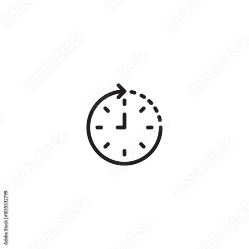 Icon representing time passing or repeating. Symbol of time cycles or repeating events. Time as a continuous cycle of change. Editable icon.