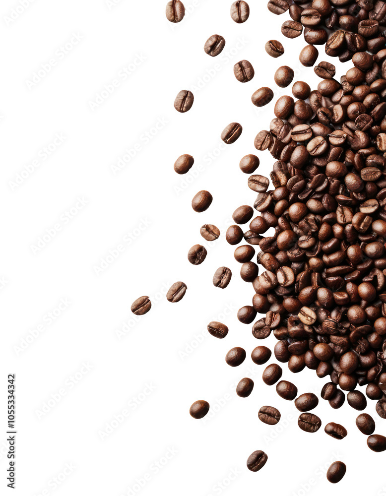 Coffee beans isolated on a transparent PNG background Coffee beans isolated on a transparent PNG background