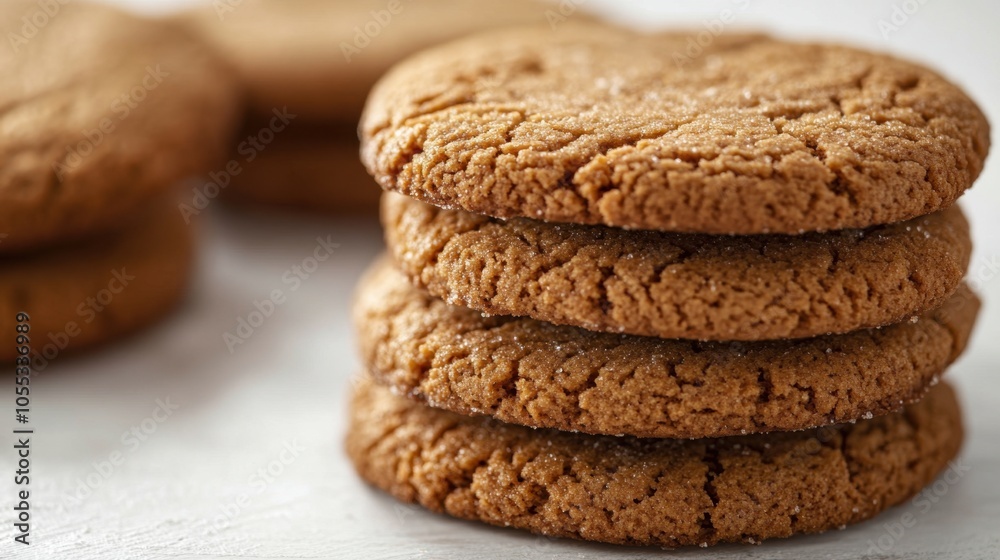 Close-Up of Stack of Brown Sugar Cookies. National Spicy Hermit Cookie Day Close-Up of Stack of Brown Sugar Cookies. National Spicy Hermit Cookie Day