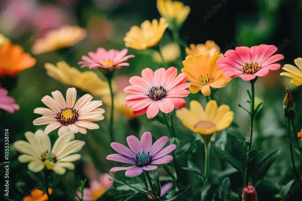 Colorful cape marguerite flowers blooming in garden Colorful cape marguerite flowers blooming in garden