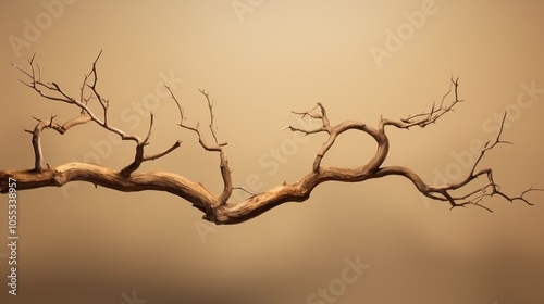 Abstract background of an old dried tree branch that stretches across the entire horizon