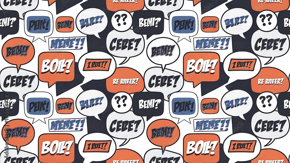 Seamless pattern comic speech bubbles vector illustration Seamless pattern comic speech bubbles vector illustration