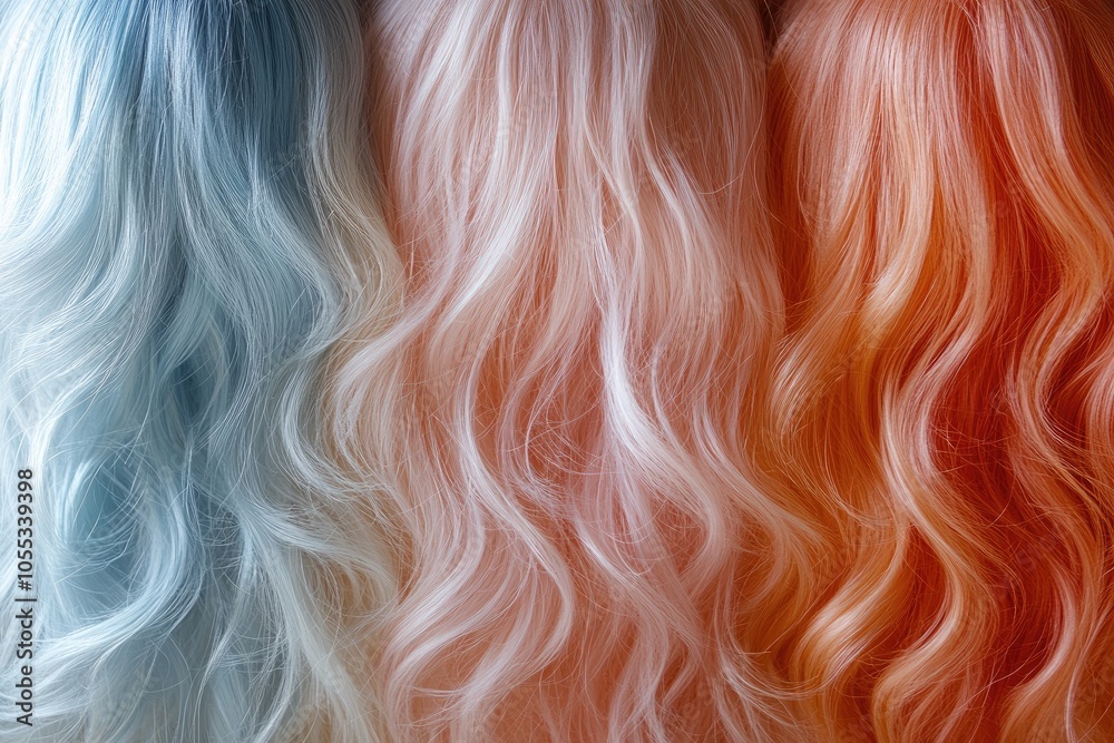 Pastel colored wigs showing modern hair trends Pastel colored wigs showing modern hair trends