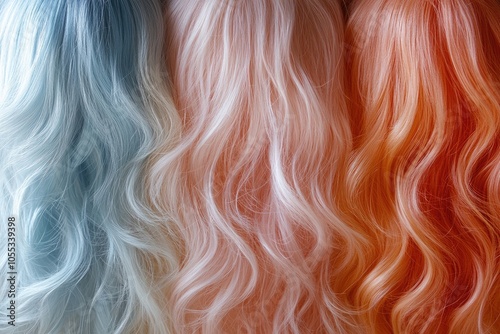 Pastel colored wigs showing modern hair trends