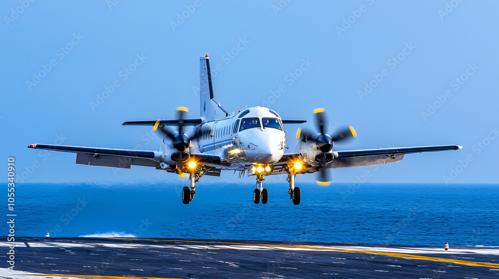 Naklejka premium an aircraft carrier flight operations, maritime setting