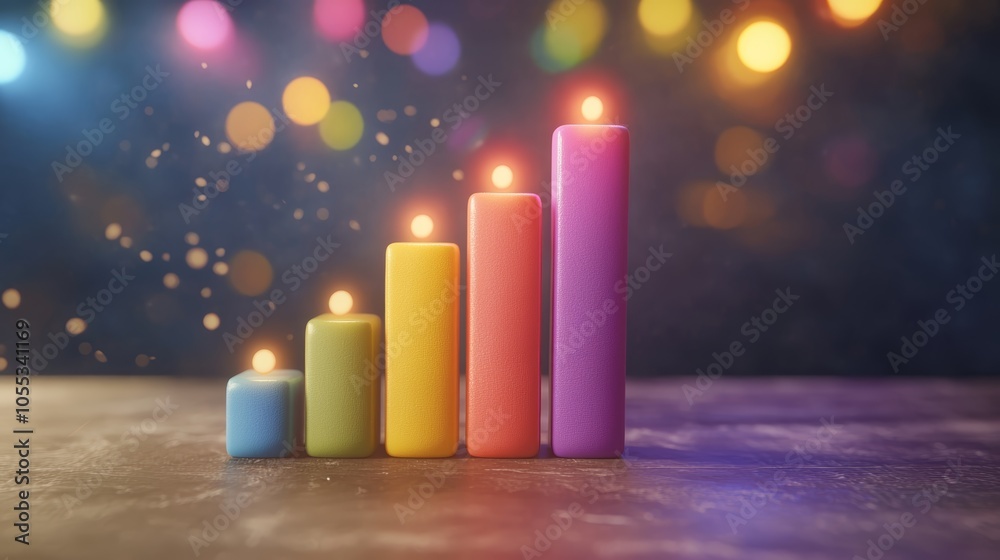 Warm candlelight glow with blurred twinkling lights in background, festive atmosphere for holidays and celebrations Warm candlelight glow with blurred twinkling lights in background, festive atmosphere for holidays and celebrations