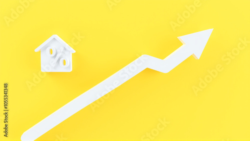 A dynamic upward trend line with a yellow background, symbolizing growth and progress in business or finance