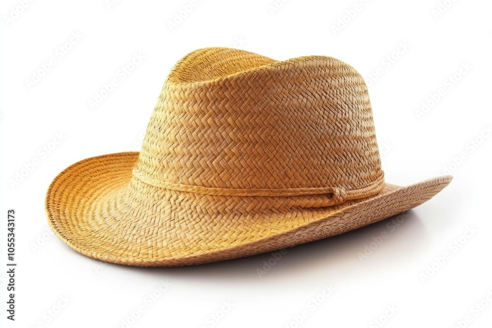 Straw fedora hat isolated on a white background beach hat summer hat Straw fedora hat isolated on a white background beach hat summer hat
