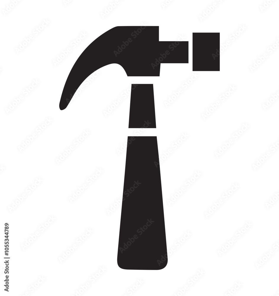 A vector illustration of a black HAMMER A vector illustration of a black HAMMER