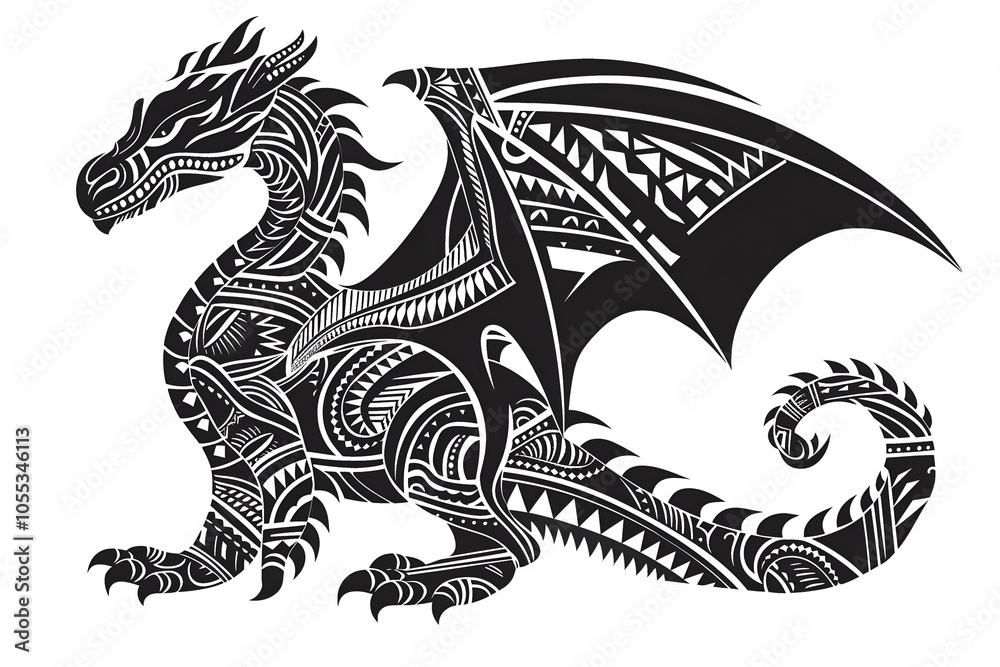 Portrait of a fantasy dragon tattoo sketch illustration. Isolated hand drawn animal prints. Portrait of a fantasy dragon tattoo sketch illustration. Isolated hand drawn animal prints.