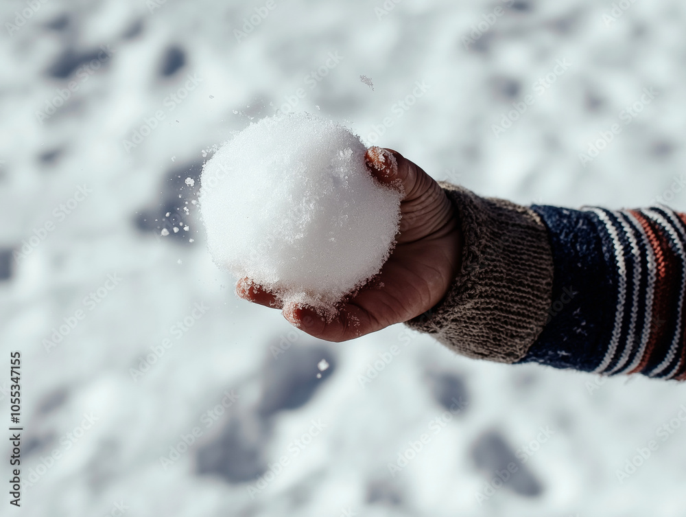 Close-up of hand holding snowball with soft winter focus
Close-up of hand holding snowball with soft winter focus