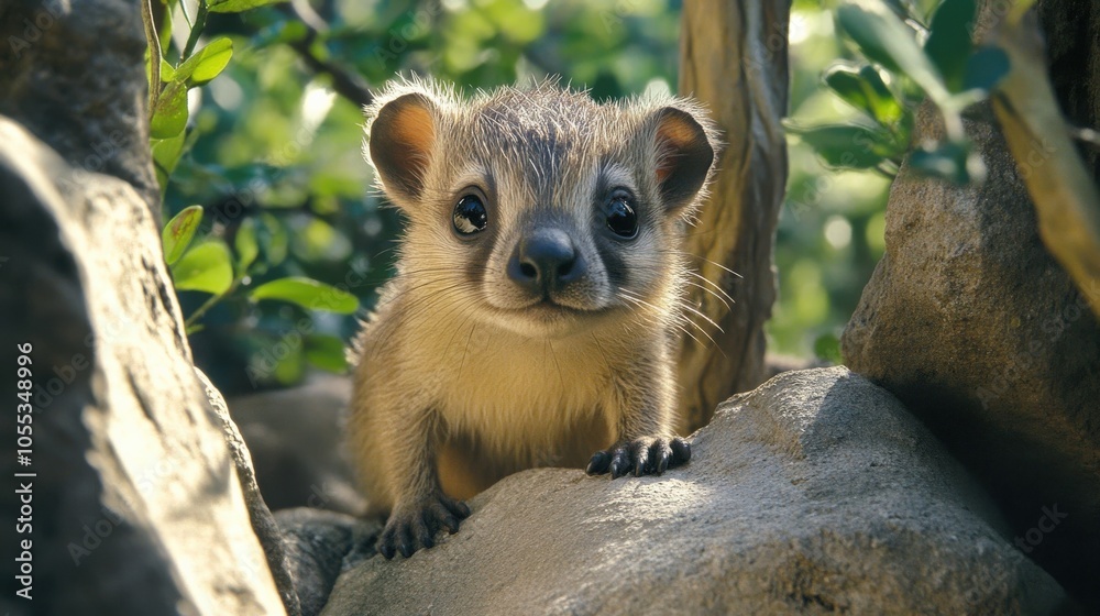 Hyrax in the African Bush: A Small and Cute Wildlife Mammal Hyrax in the African Bush: A Small and Cute Wildlife Mammal