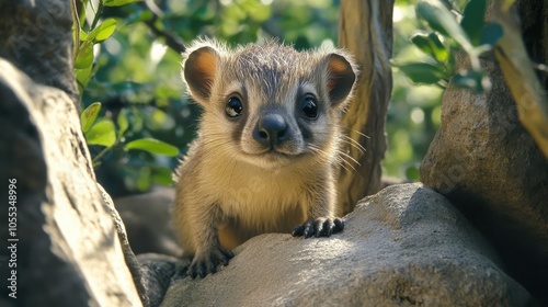 Hyrax in the African Bush: A Small and Cute Wildlife Mammal