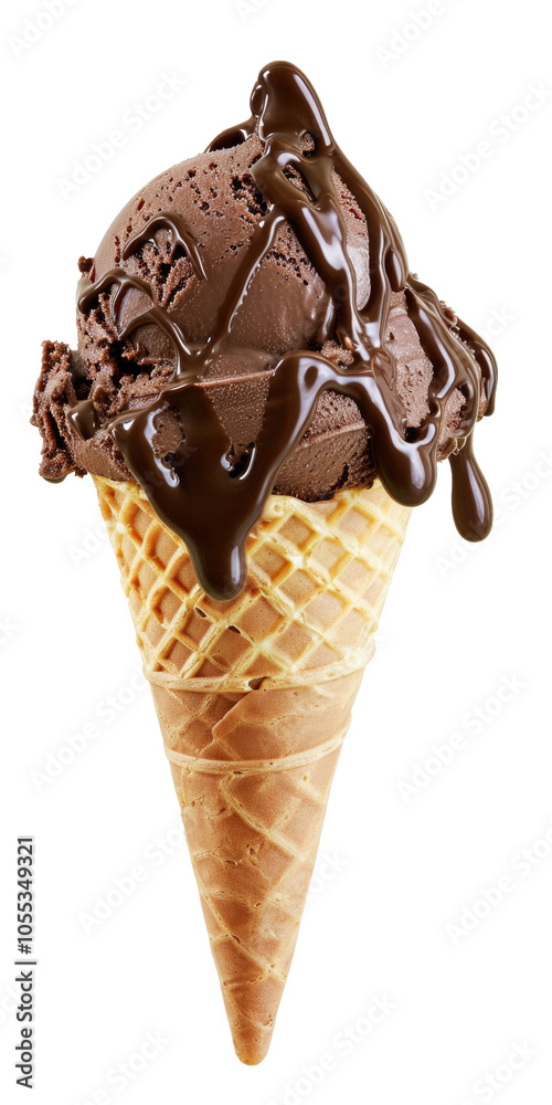 Dark Chocolate Ice Cream Cone with Rich Chocolate Drizzle A smooth, dark chocolate ice cream scoop topped with chocolate drizzle, highlighting a rich, decadent treat.
Dark Chocolate Ice Cream Cone with Rich Chocolate Drizzle A smooth, dark chocolate ice cream scoop topped with chocolate drizzle, highlighting a rich, decadent treat.
