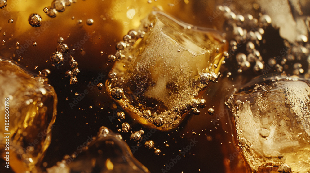 Macro Shot of Refreshing Cola with Ice Cubes and Fizzy Bubbles Background High-Quality Beverage Texture, Close-Up Carbonated Drink, Cool Summer Refreshment, Generative AI Macro Shot of Refreshing Cola with Ice Cubes and Fizzy Bubbles Background High-Quality Beverage Texture, Close-Up Carbonated Drink, Cool Summer Refreshment, Generative AI