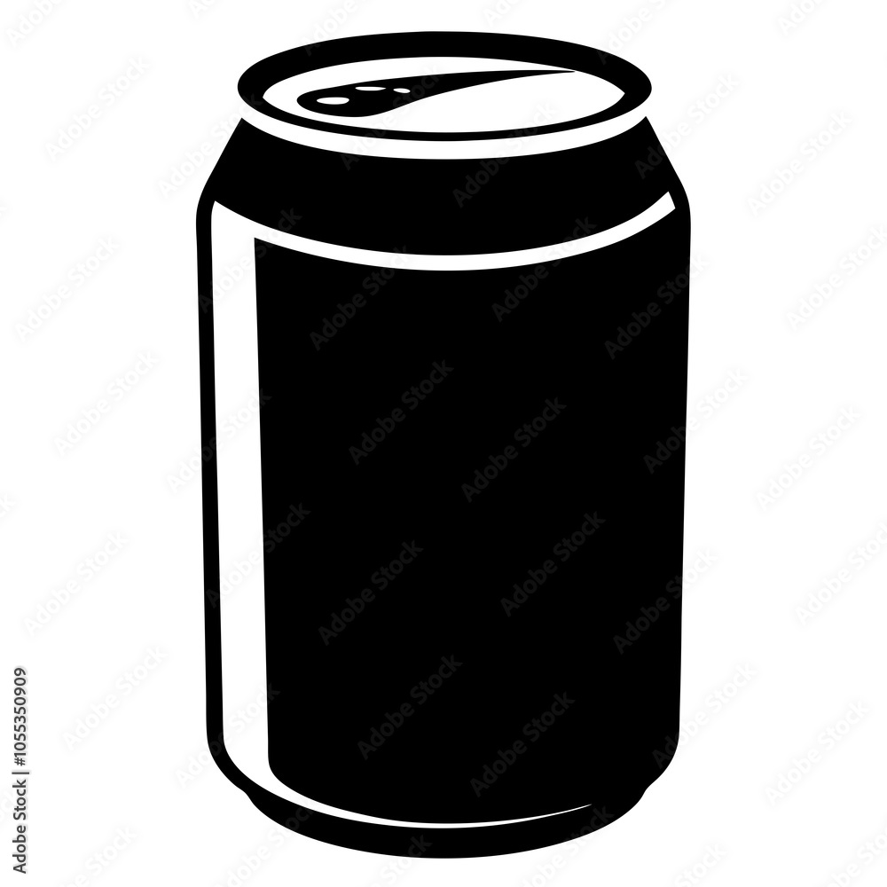 soda can Silhouette vector with a white background soda can Silhouette vector with a white background