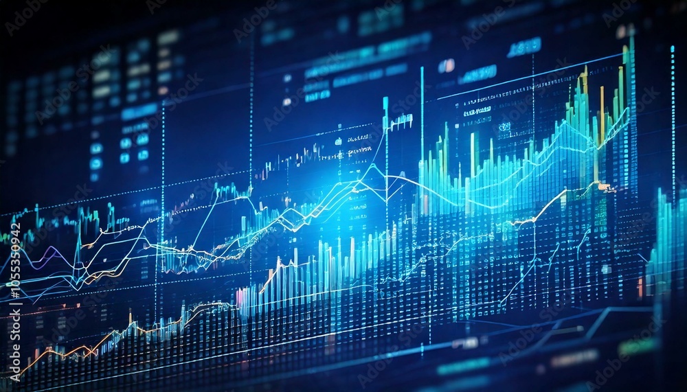 Insight into stock market expansion, business investments, and data analytics, illustrated Insight into stock market expansion, business investments, and data analytics, illustrated