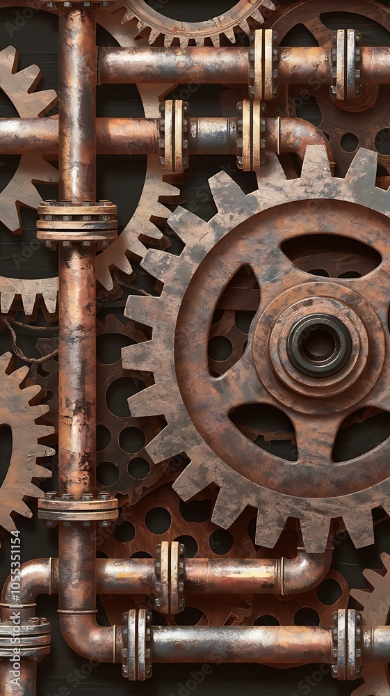 3d industrial seamless pattern vector illustration