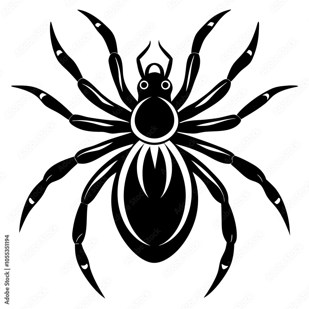 Spider Silhouette vector illustration on a white background