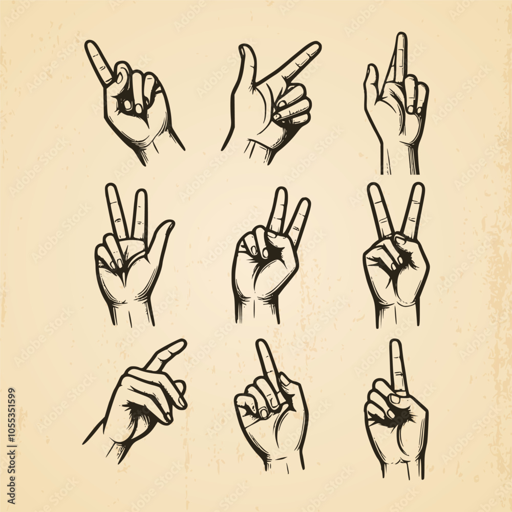 collection of hand drawn hands in different gestures vintage illustration isolated background collection of hand drawn hands in different gestures vintage illustration isolated background
