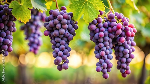 Wallpaper Mural A cluster of purple grapes hanging from a vine, autumn, grapes, purple Torontodigital.ca
