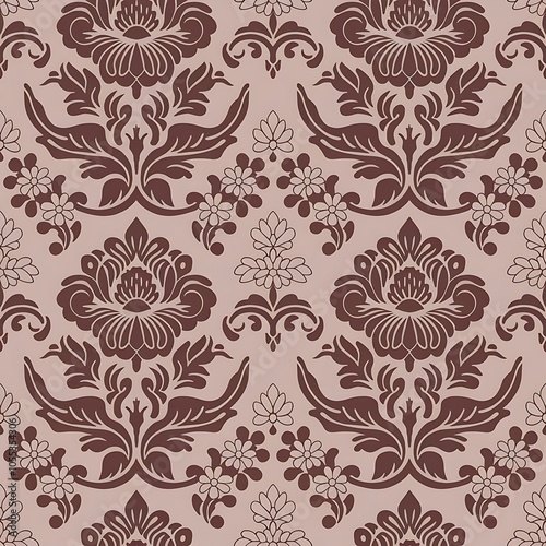 Vector damask seamless pattern background.pattern swatches included for illustrator user, pattern swatches included in file, for your convenient use.