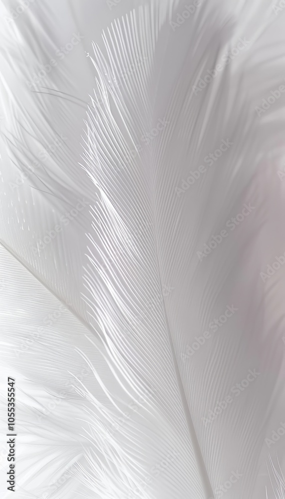 Obraz premium Abstract Closeup, Soft White Feather, Gentle Curves, Ethereal Background, Muted Tones