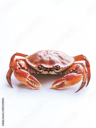 Colorful crab on white background a unique marine creature