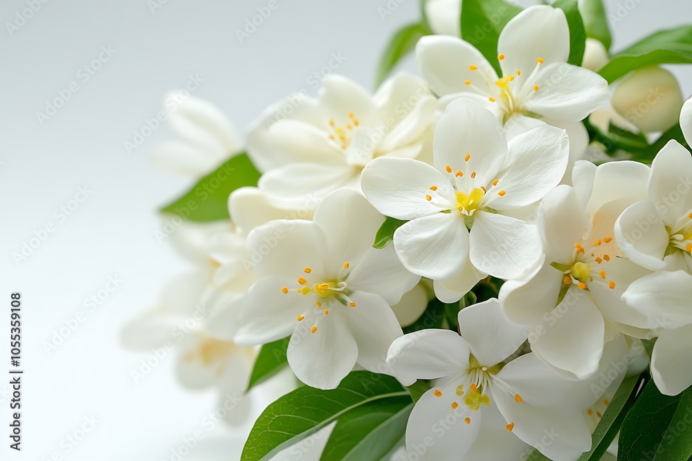 Fototapeta premium Close-Up of Delicate White Blossoms