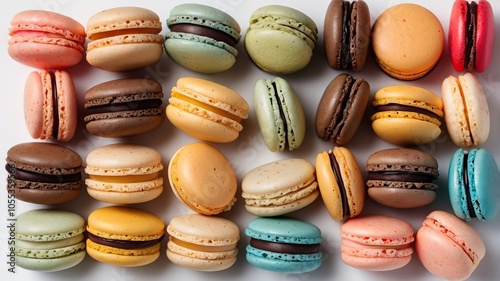 Wallpaper Mural colorful macaroons on a wooden background Torontodigital.ca