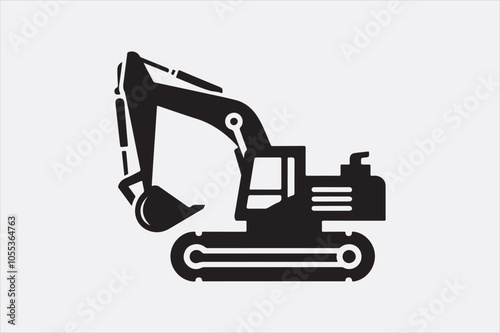 a black silhouette of an excavator