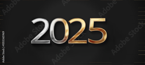 2025 golden new year symbol...