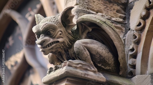 A Stone Gargoyle Sculpture on a Building