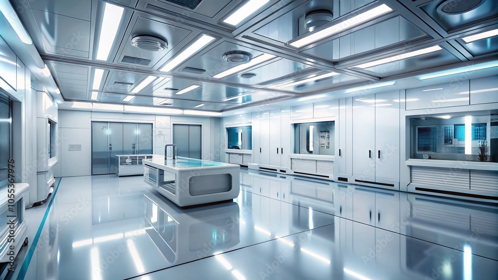 Advanced Scientific Laboratory with Long Exposure Effect, Innovative Technology Corridor, Focused on Science and Advanced Scientific Laboratory with Long Exposure Effect, Innovative Technology Corridor, Focused on Science and
