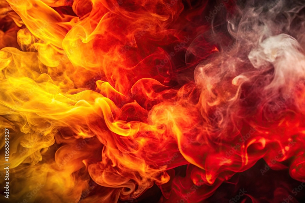Abstract Fire and Smoke Red yellow fire color Medium Shot Abstract Fire and Smoke Red yellow fire color Medium Shot