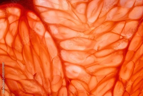 Macro texture of juicy grapefruit with abstract elements