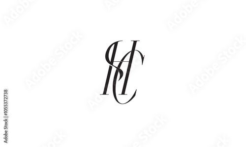 HC, CH, C , H , Abstract Letters Logo Monogram