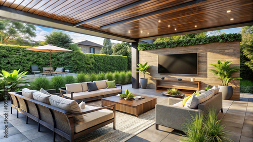 Outdoor TV Setup on a Patio