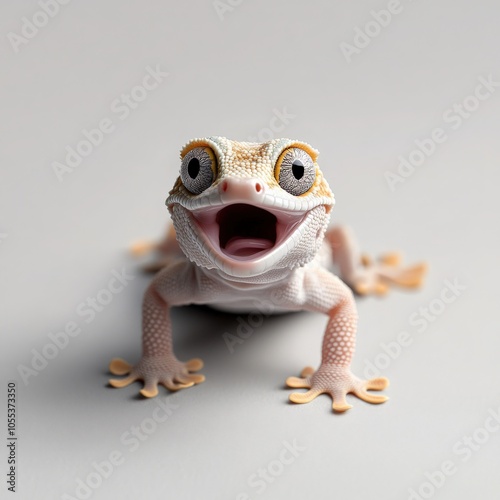 Funny Gecko with Big Smile. photo